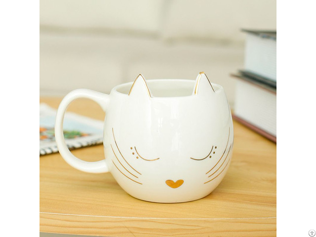 Golden Cat Ceramic Mug Coffee Cup Wholesale Import And Export