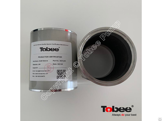 Tobee® White Ceramic Shaft Sleeve D075j04 For 4 3 Dah Slurry Pump