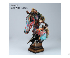 Animal Sculpture Art Work Color Oil Painting Horse Home Decoration Collection Desk Ornaments