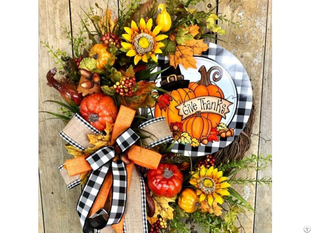 Thanksgiving Sunflower Autumn Pumpkin Garland Simulation Plant Door Hanging