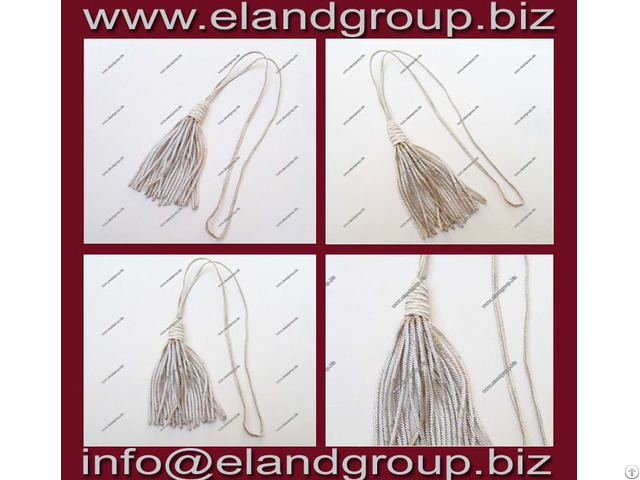 Silver Bullion Wire Tassels