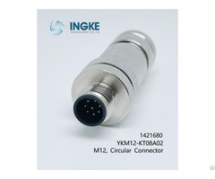 Ingke Ykm12 Kt08a02 Direct Substitute Of 1421680 M12 8 Position Circular Connector Plug Female