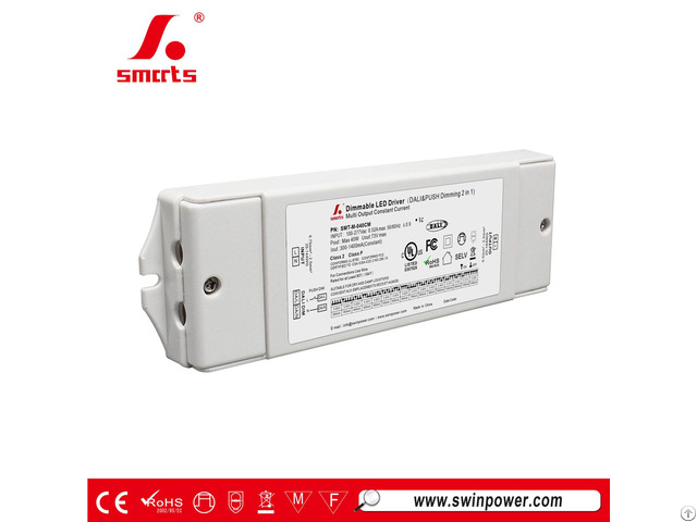 Dali Dimmable Multi Output Current 3v 65v Led Driver 40w