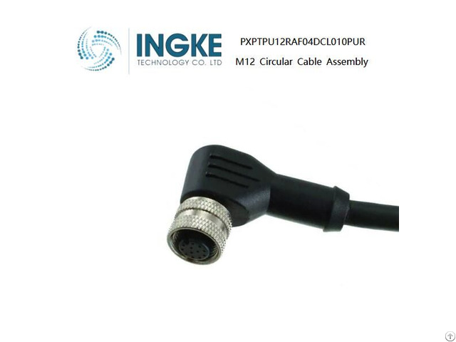 Ingke Pxptpu12raf04dcl010pur M12 Circular Cable Assemblies 4position