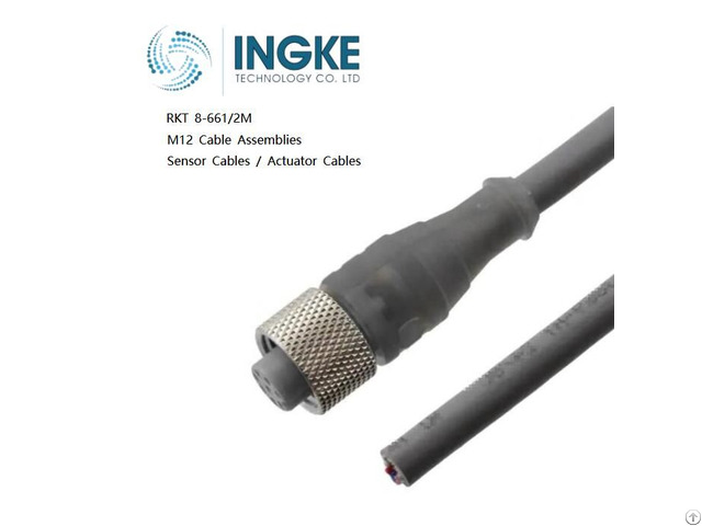 Ingke Rkt 8 661 2m M12 Cable Assemblies Sensor Actuator Cables 3 Poles Straight Connector