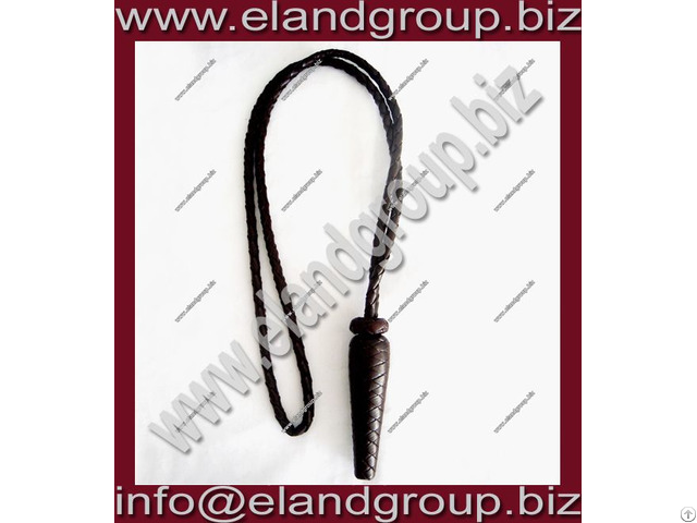 Dark Brown Braided Leather Sword Knot