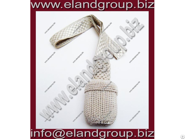 German Silver Bullion Wire Sword Knot