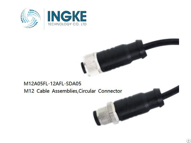 Ingke M12a05fl 12afl Sda05 M12 Cable Assemblies Circular Connector