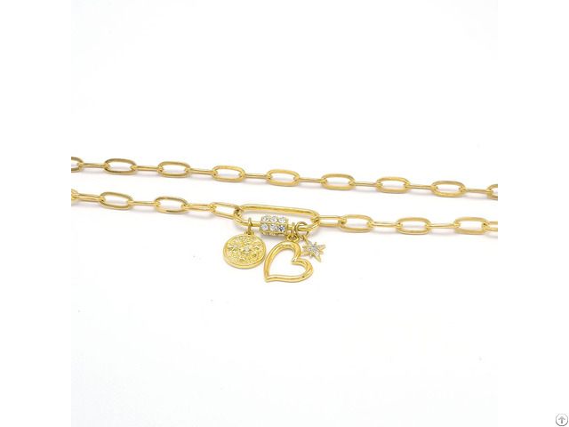 Carabiner Gold Chian Necklace