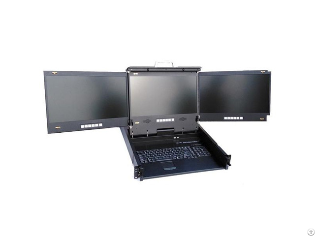 Rackmount Monitor 1 5u Triple 17 3 Inch Lcd Display Console Drawer