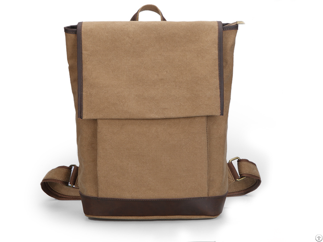 Men S Leather Canvas Vintage Brown Shoulder Backpack With Iso 9001 2008