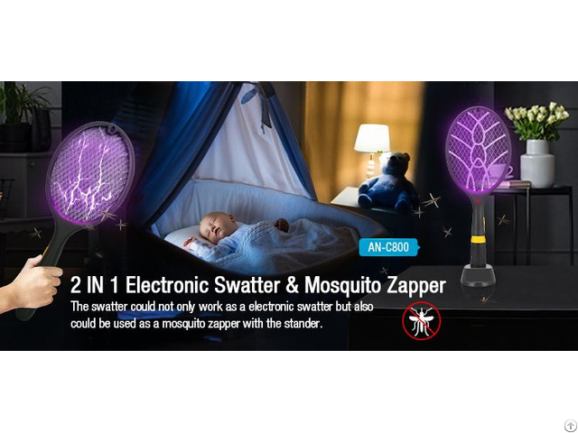 Electronic Mosuqito Swatter 2 In 1 Insect Zapper