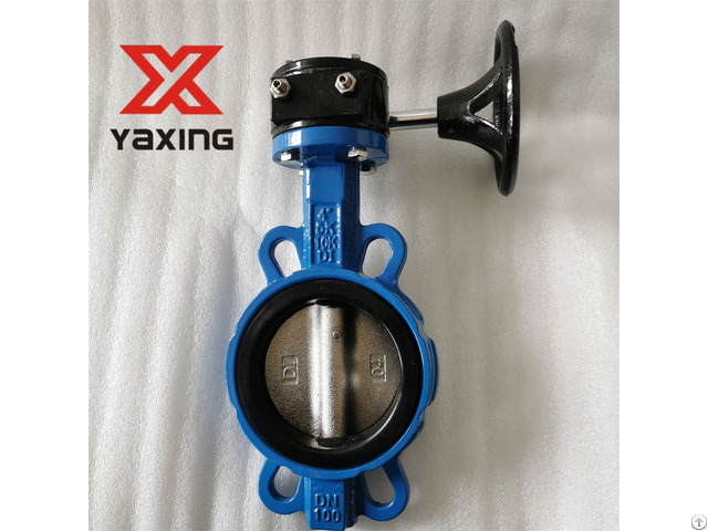 Din Bs Jis Ansi Ductile Iron Wafer Butterfly Valve Lever Gearbox Operation For Water