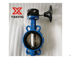 Din Bs Jis Ansi Ductile Iron Wafer Butterfly Valve Lever Gearbox Operation For Water