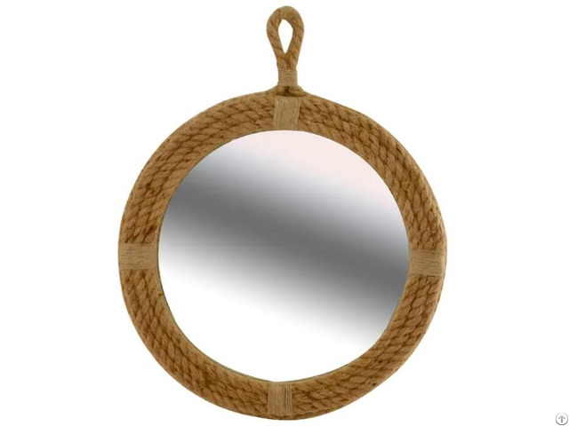 Hemp Rope Framed Mirror Round 18f274