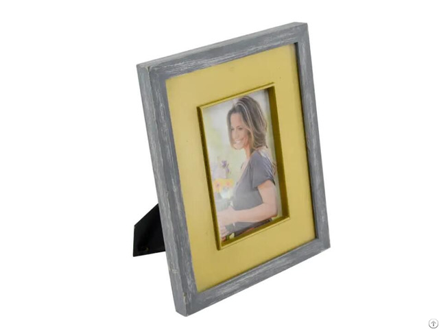 Mdf Photo Frame Vintageand Modern Style Gray With Slightly White Distress Ractangular 18f129