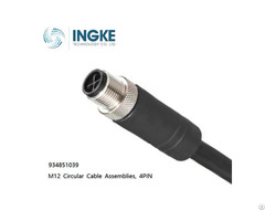 Ingke 934851039 M12 Circular Cable Assemblies 4pin Receptacle Male To Wire
