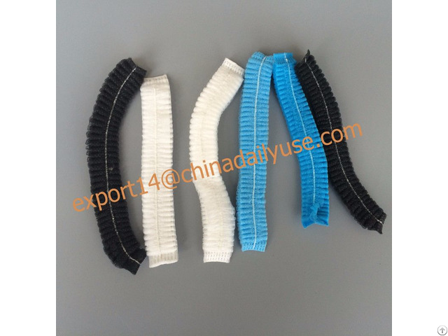 Disposable White And Blue Stripe Mob Mop Caps Hairnets