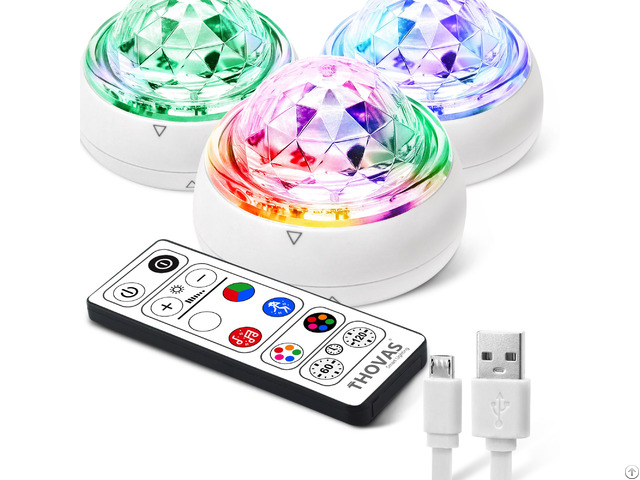 Sounded Activated Led Party Light Mini Crystal Puck For Home Use