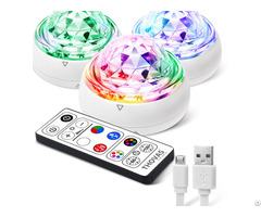 Sounded Activated Led Party Light Mini Crystal Puck For Home Use
