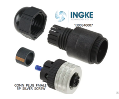 Ingke 1300340007 Conn Plug Fmale 5p Silver Screw