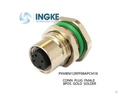 Pxmbni12rpf08apcm16 Ingke Conn Plug Fmale 8pos Gold Solder