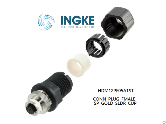 Hdm12pf05a1st Ingke Conn Plug Fmale 5p Gold Sldr Cup