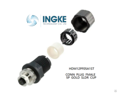 Hdm12pf05a1st Ingke Conn Plug Fmale 5p Gold Sldr Cup