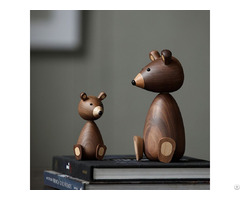 Wooden Animal Walnut Bear Decoration