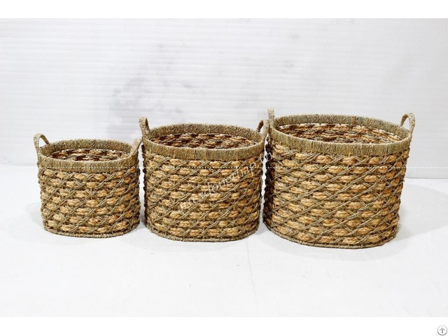 Water Hyacinth Storage Basket For Home Furniture Sd9862a 3na