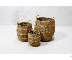 Best Selling Seagrass Mix Water Hyacinth Basket Sd2216a 3na