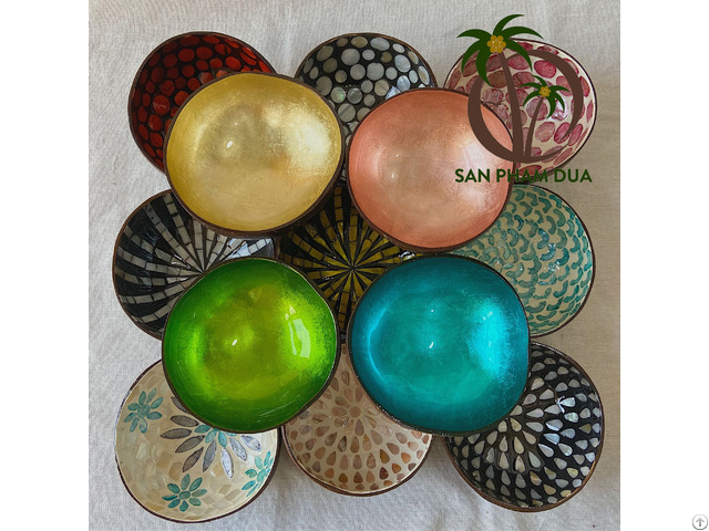 Coconut Lacquer Bowl Mother Of Pearl Tableware Coco Handicraft Products Vietnam 84 902726163