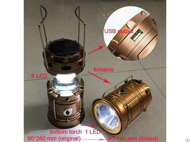 Foldable Solar Camping Lantern With Mobile Charger C1109h