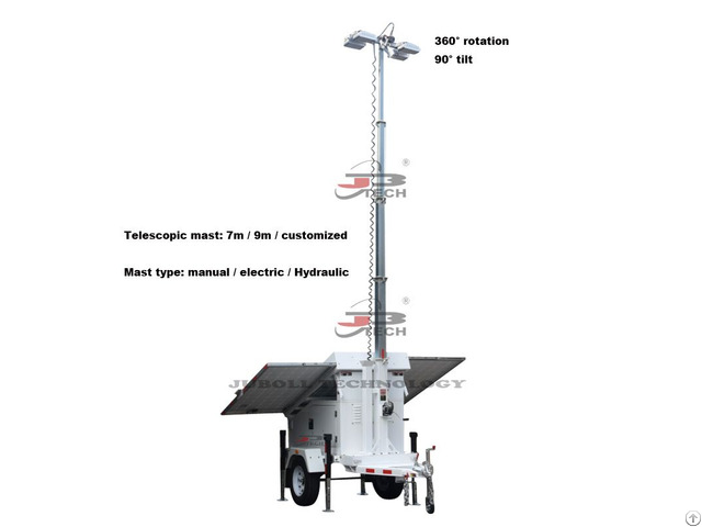 Trailer Mounted Solar Light Tower With Telescopic Mast Tl4603 9m 1004