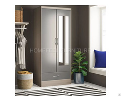 Wholesale 2 Swing Mirror Door Wardrobe With Drawer