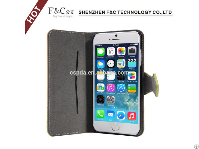 New Premium Mobile Leather Flip Wallet Case For Iphone 6 With Phone Holster