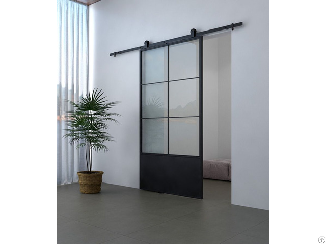 Steel Barn Door With Rail
