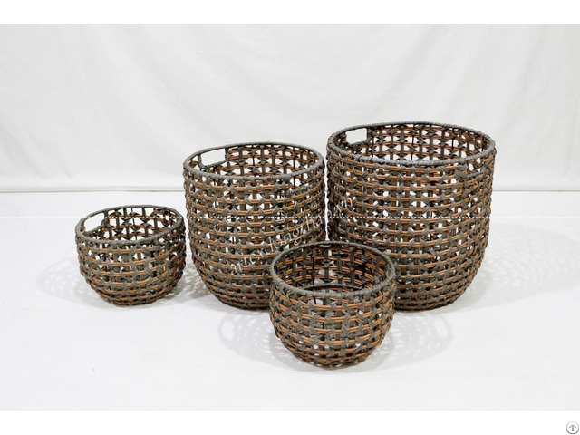 Hot Item Poly Rattan Basket Home Storage Ch3858a 4mc