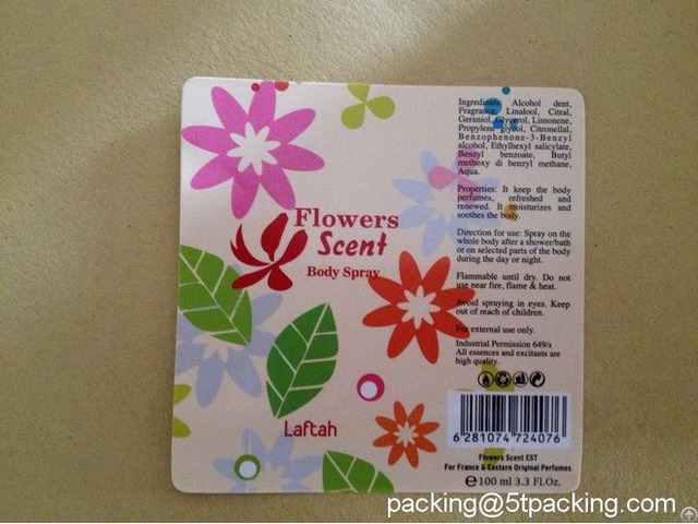 Flowers Scent Bottled Body Spray Glossy Labels