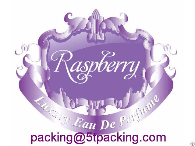 Raspberry Purple Embossed Luxury Perfume Bottle Labels