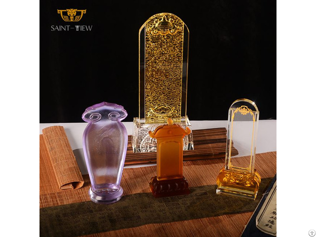 No Oxidation Customization Crystal Glass Engrave Name Consecrate Deities Ancestor Memorial Tablet