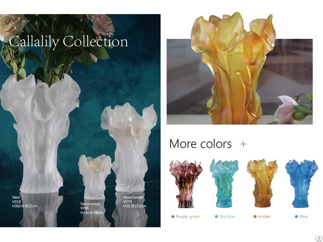 Luxury Crystal Callalily Flower Vase Home Decoration Wedding Table Centrepiece