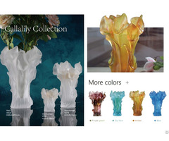 Luxury Crystal Callalily Flower Vase Home Decoration Wedding Table Centrepiece