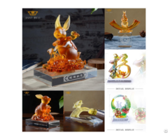 Chinese Horoscope Zodiac Fengshui Lucky Home Office Decor Gift Glass Crystal Rabbit