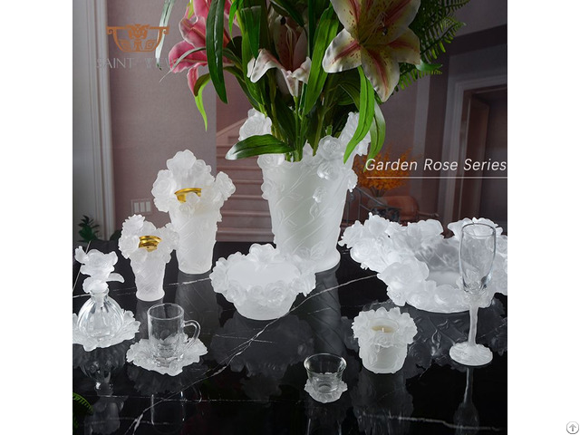 Crystal Rose Series Decorations Vase Moroccan Style Floral Decor Dinnerware Set