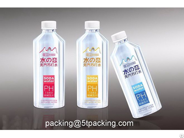 Transparent Pe Plastic Adhesive Labels In Soda Water Summer Flowers Brand Bottle