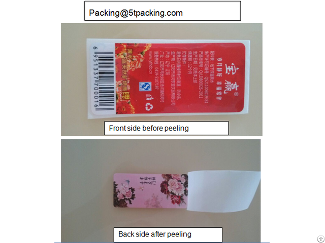 Red Flowers Double Sided Printed Adhesive Labels In Mineral Water Bottles