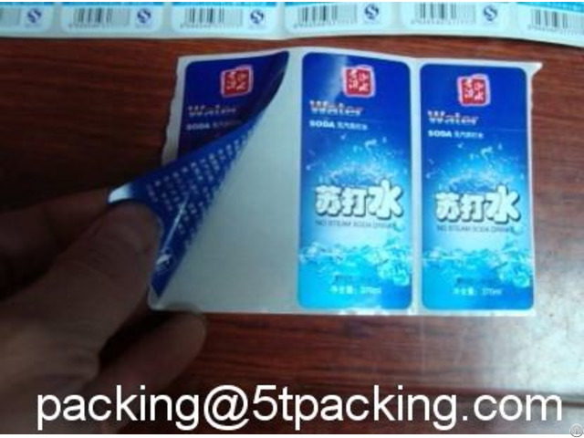 Double Sided Printing Plastic Adhesive Labels In Drinking Water