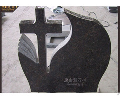 Black Granite Custom Cross Tombstone