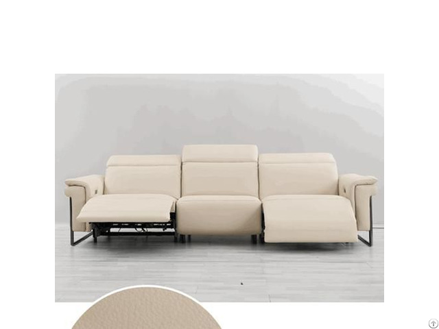 Italian Minimalist First Layer Cowhide Contact Surface Leather Sofa